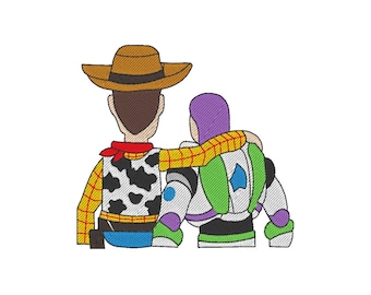 Embroidery Design Woody and Buzz Hug Inspired