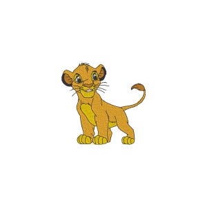 Diseño de bordado inspirado en Simba, el Rey León