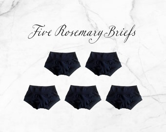 5 Rosemary Briefs - Sampler - Organic Cotton/Hemp/Tencel™ Underwear