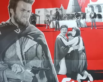 1964年クリント・イーストウッドのカルト西部劇映画ポスター復刻版、約