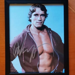 Arnold Schwarzenegger, Autogramm Original signiert 25 x 20 cm, Photo, gerahmt