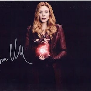 Elizabeth Olsen, Signed Autographed 10x8 in Photo, Wanda Maximoff, Avengers