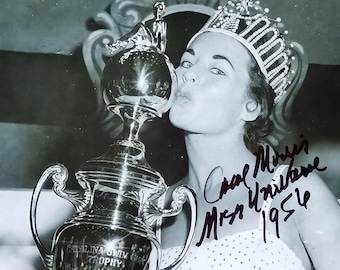 Carol Morris, Miss Universe 1956, Autograph Original Signed 7x5 inch Photo