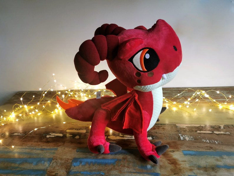 Aggro Dragon Plush – Rescue Riders Inspired, Handmade Stuffed Animal ...