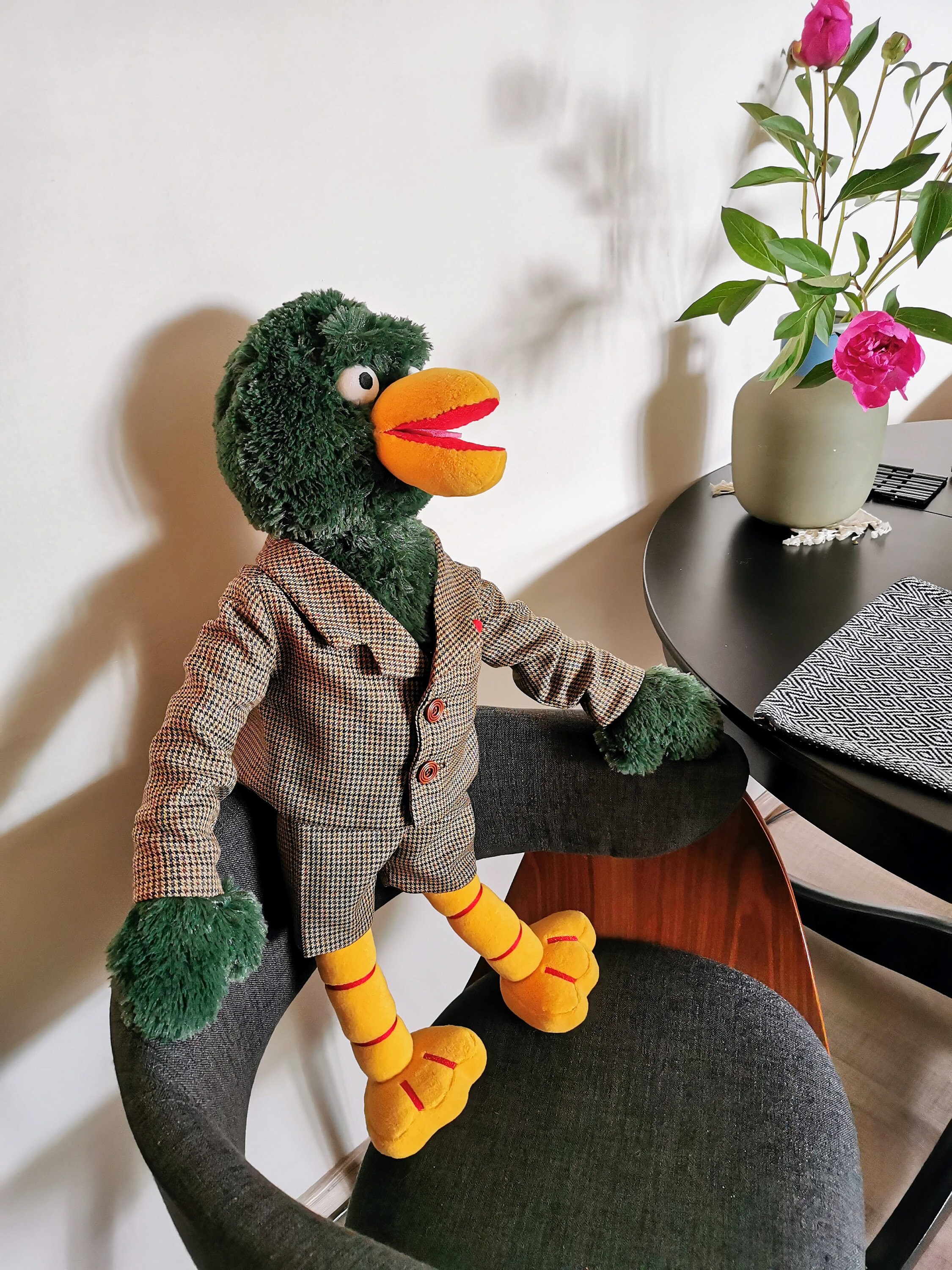 DHMIS Inspired David Duck Plush, Green Faux Fur, Tweed Suit - Etsy
