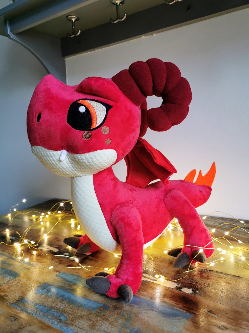 Aggro Dragon Plush – Rescue Riders Inspired, Handmade Stuffed Animal ...