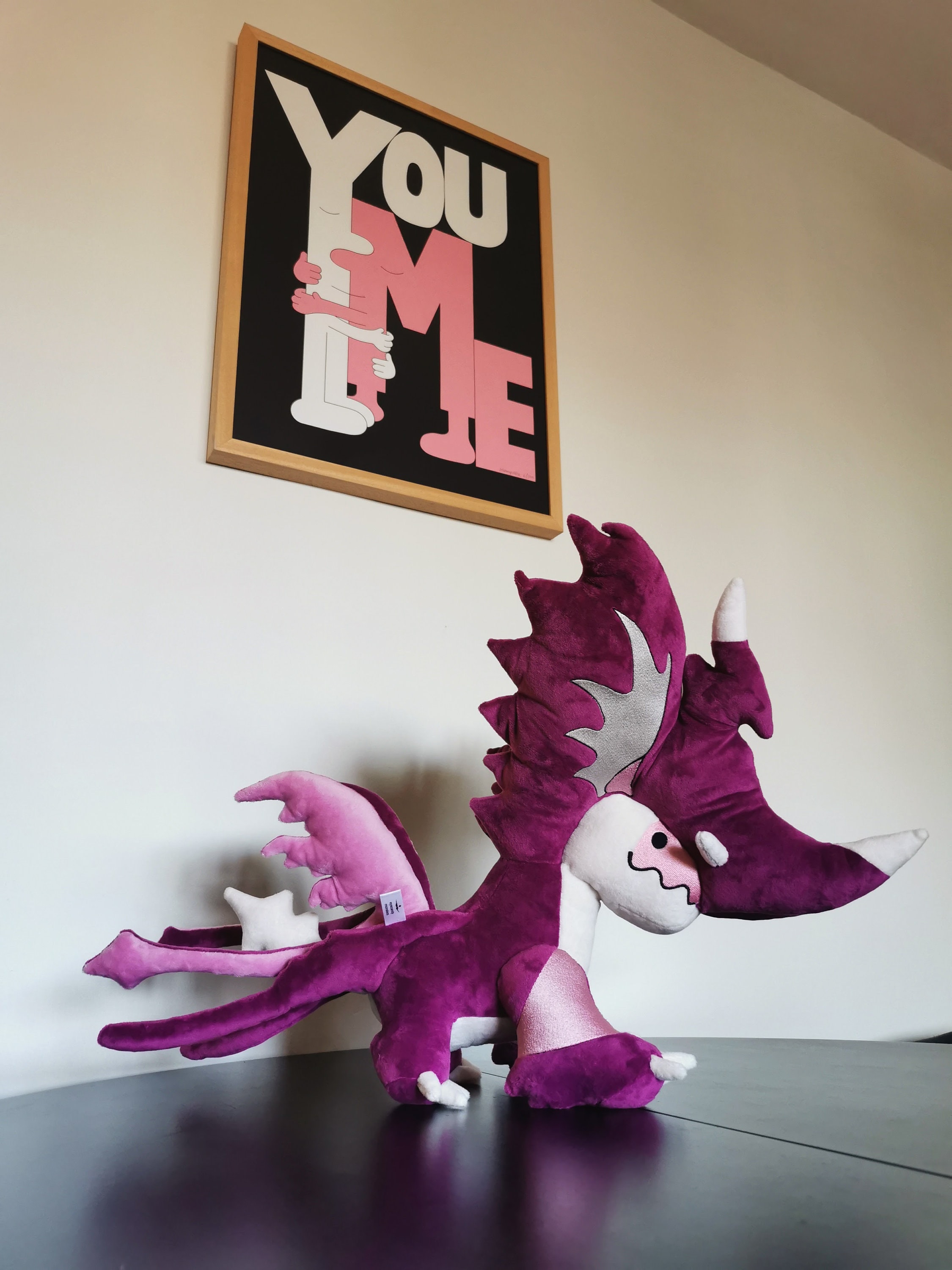 ヴェイドレキ ドラゴン ぬいぐるみ、アマランサス ピンク、重量感