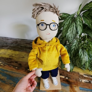 Custom Plush Doll custom portrait plush from photo, turn photo into a selfie figurine, 3d rendering of photo plush, photo to plush image 1