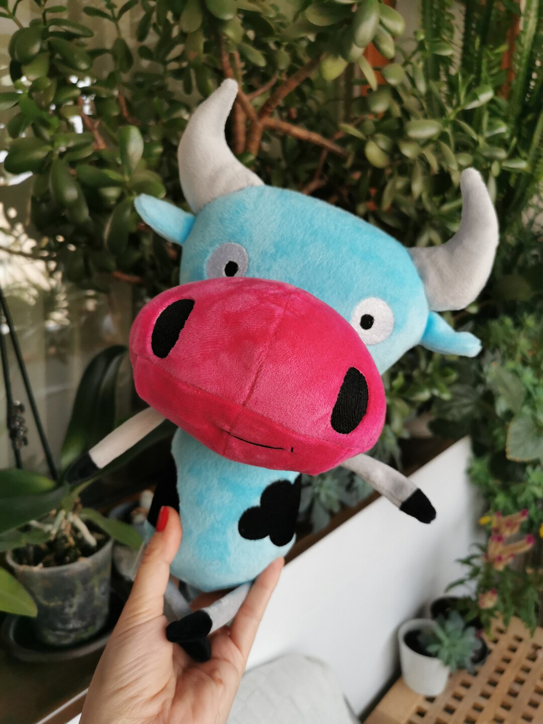 Custom Cow Plush Inspired by Facebook Sticker Moohan, 30 Cm - Etsy