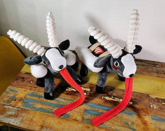 Zombie Goatz Plush from Goat Simulator, custom plush glow in the dark eyes