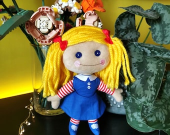 Custom Blonde Janie Doll plush based on Toy Story, Toy Story 2 replica of Janie Doll, Sid&#39;s room doll,  23 cm