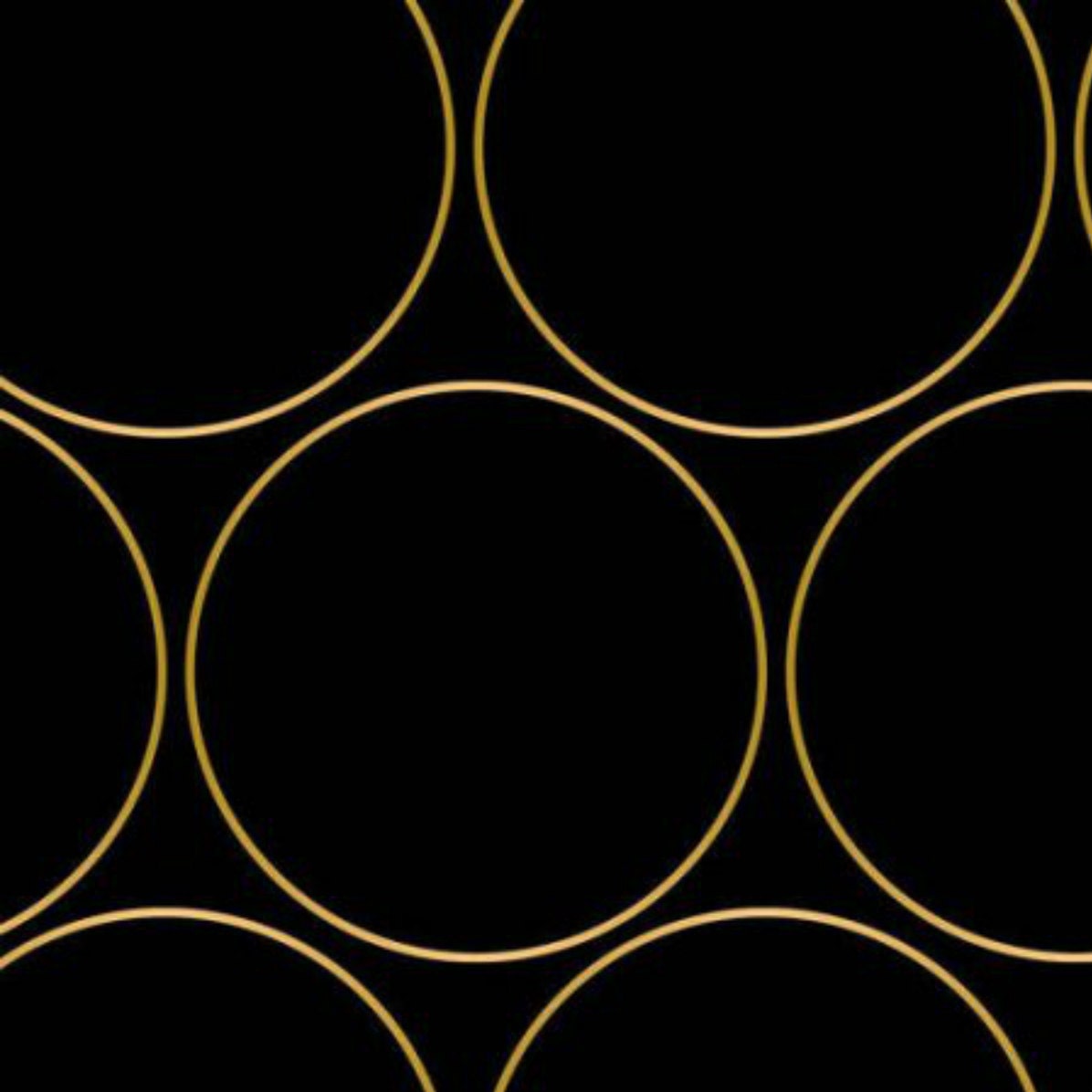 Gold Metalic Circle Outline Black Fabric Quilting Weight | Etsy