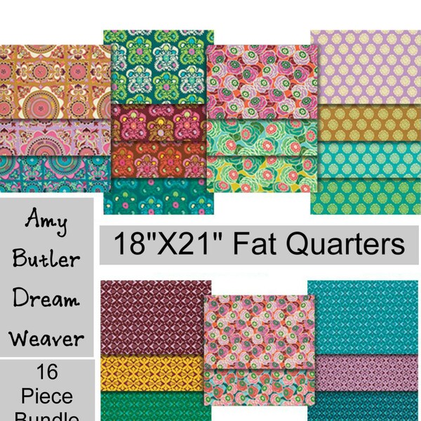 SALE - Dream Weaver - Amy Butler - 18" X 21" Fat Quarters - 16 PIECE BUNDLE - Cotton