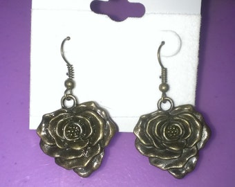 Bronze Flower Earrings