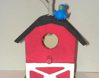 Miniature Barn with Animals Birdhouse