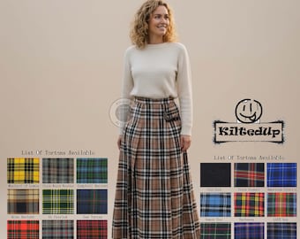 Wollmischung Tartan Maxi-Rock | Highland Schottenkaro Kilt