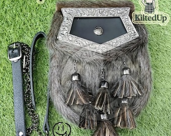 Schottenkleid Sporran | Distel im antiken Design | Handgefertigtes Kilt Accessoire