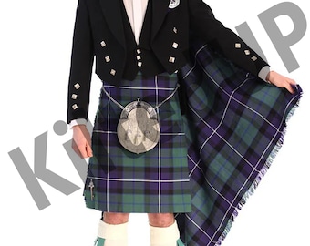 Men's Prince Charlie Wool Kilt Outfit: Scottish Wedding Attire