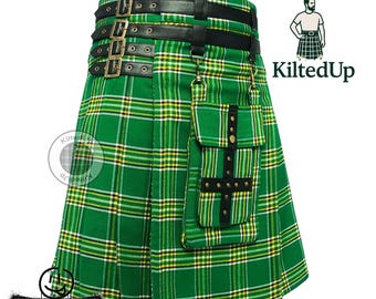 Adjustable Tartan Utility Kilt: Heavy-Duty Scottish Highland Style