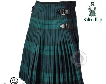 Handmade Original Scottish army wool kilt tartan royal regiment military pleated uniform