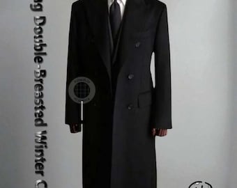 Abrigo de lana para hombre hecho a mano / Abrigo largo de invierno