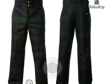 Herren Tartan Trews Hose - Schwarze Uhr | Schottische Highland Hose | Formelle oder Freizeitkleidung