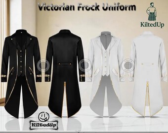 Men's Steampunk Tailcoat Jacket – Gothic Victorian Frock Coat Costume