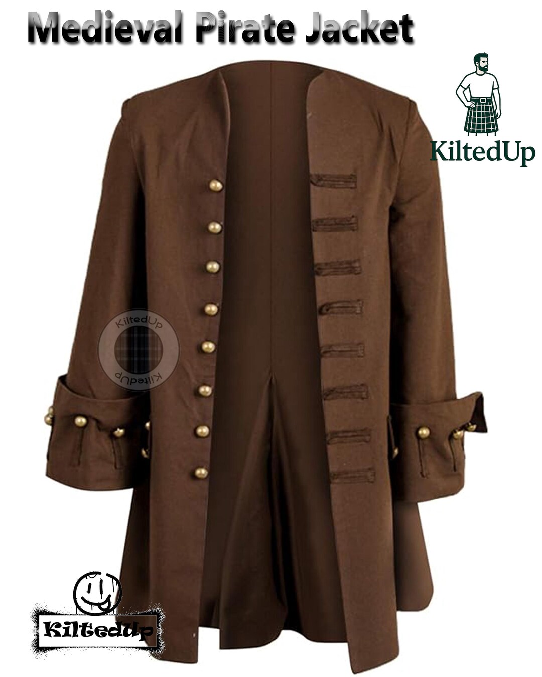Men's Pirate Jacket Steampunk Coat – Captain Costume for Halloween ...