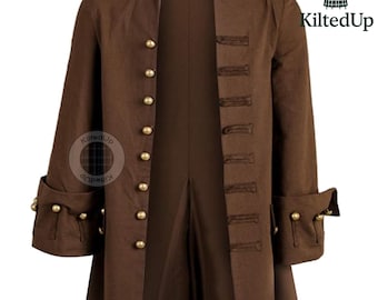 Victorian Gothic Pirate Coat | Steampunk Captain Jacket | Men's Medieval Cosplay (78 chars)