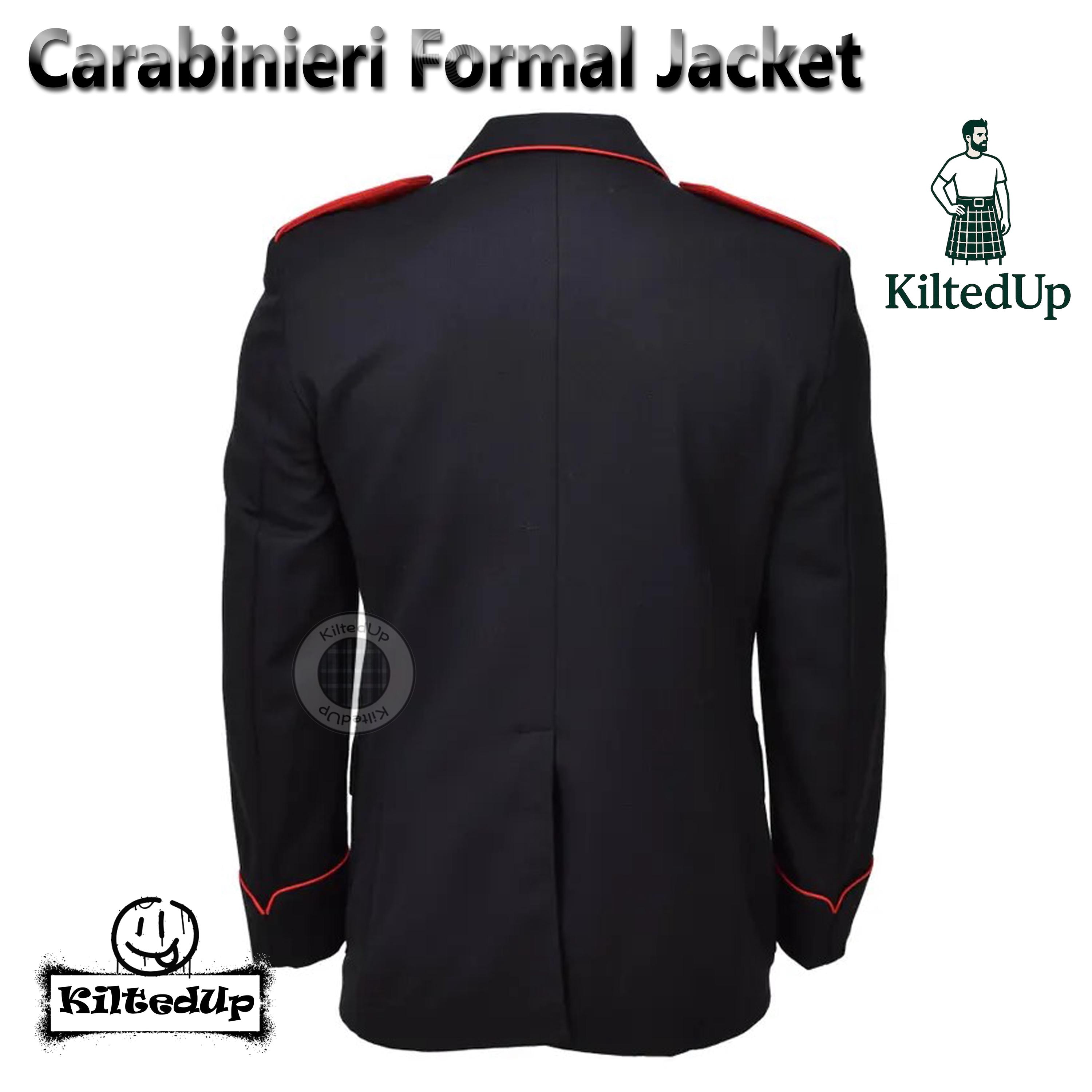 Veste De Cérémonie Carabinieri Italie - Surplus Militaire Neuf - Laine Noire Et Rouge