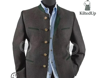 Handgefertigte Herren Trachtenjacke: Oktoberfest Trachten-Lodenjacke