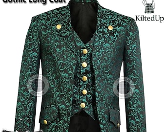 Herren Steampunk Brokat Frack - Gothic Viktorianische Cosplay Jacke