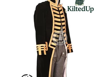 Steampunk Napoleonic Tailcoat – Handmade Gothic British Captain Uniform
