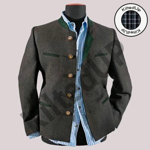 Men&#39;s German Bavarian Jacket | Tyrol Loden Austrian Jacket | Austrian Wool Trachten Oktoberfest Jacket