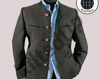 Oktoberfest Herren Trachtenjacke, anthrazit grau