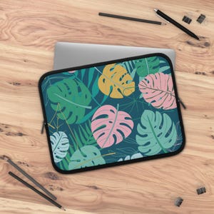 Tropical Laptop Sleeve - Stylish and Protective Case for Travel, Gifts for Students, Floral Design, Summer Vibe, Modern Home Office