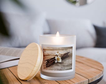 Scented Candle: Natural Vegan Wax, Wooden Wick
