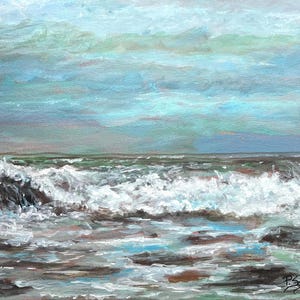 Original Acrylic 11x14  Foggy Day At The Beach