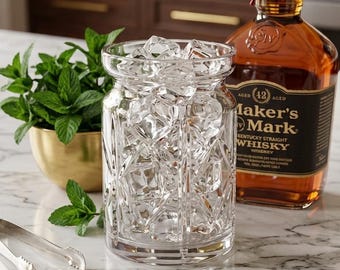 24% PBO Hand-Cut Czech Crystal Ice Bucket –Heavy Bohemian Luxury Barware (Sticker Intact)