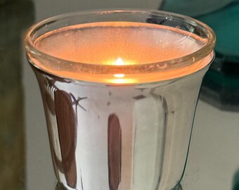 Vintage Silver Plated Votive Candle Holder with Glass Insert