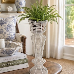Antique Vintage Wire Plant Stand White - Etsy