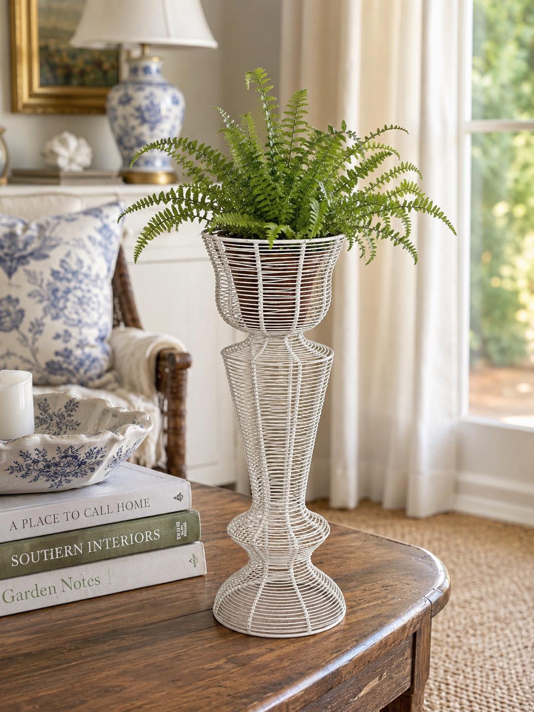 Antique Vintage Wire Plant Stand White - Etsy