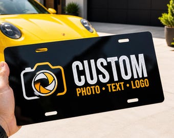 Aangepaste make-upplaat gepersonaliseerde autotag aangepaste nummerplaat foto tekst logo aluminium auto plaat cadeau auto decor VS