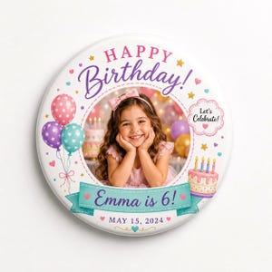 Personalized Birthday Button - Custom Birthday Celebration Pin Buttons