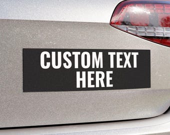 Custom Car Magnet or Sticker – Personalized Text & Color – Weatherproof Removable Magnet