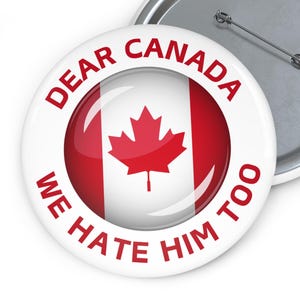 Anti Trump Pin Proud Canadian Pin: Elbows Up, Political Statement Button