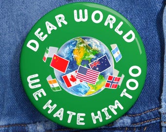 Anti-Trump Pin: Political Protest Button - Liberal Resistance Badge