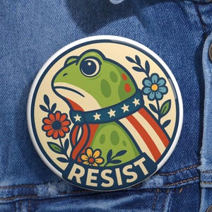 Resist Frog Pin | Political Activism Badge, Eco-Feminist Flair