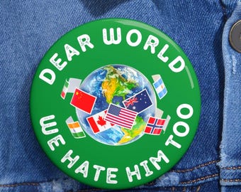 Anti-Trump Pin: Political Protest Button - Liberal Resistance Badge
