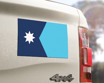 Imán para coche con la bandera de Minnesota contra ICE - Calcomanía de vinilo de protesta política